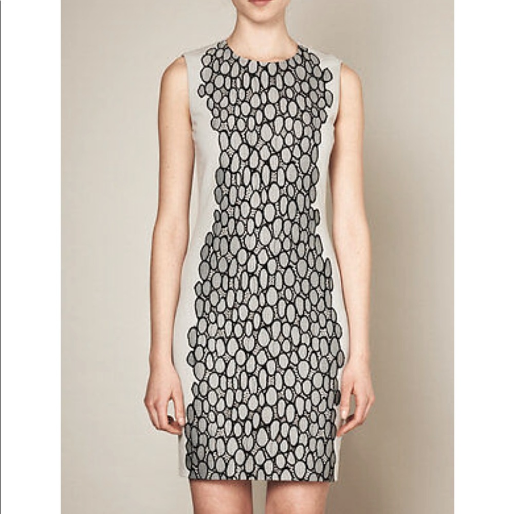 DVF DIANE VON FURSTENBERG Tilda Cocktail Dress Black Lace Mid Length Size 6